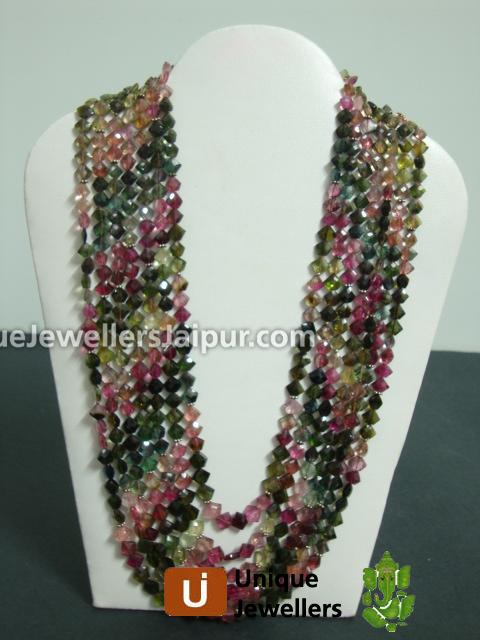 Tourmaline Faceted Pantagon Beads